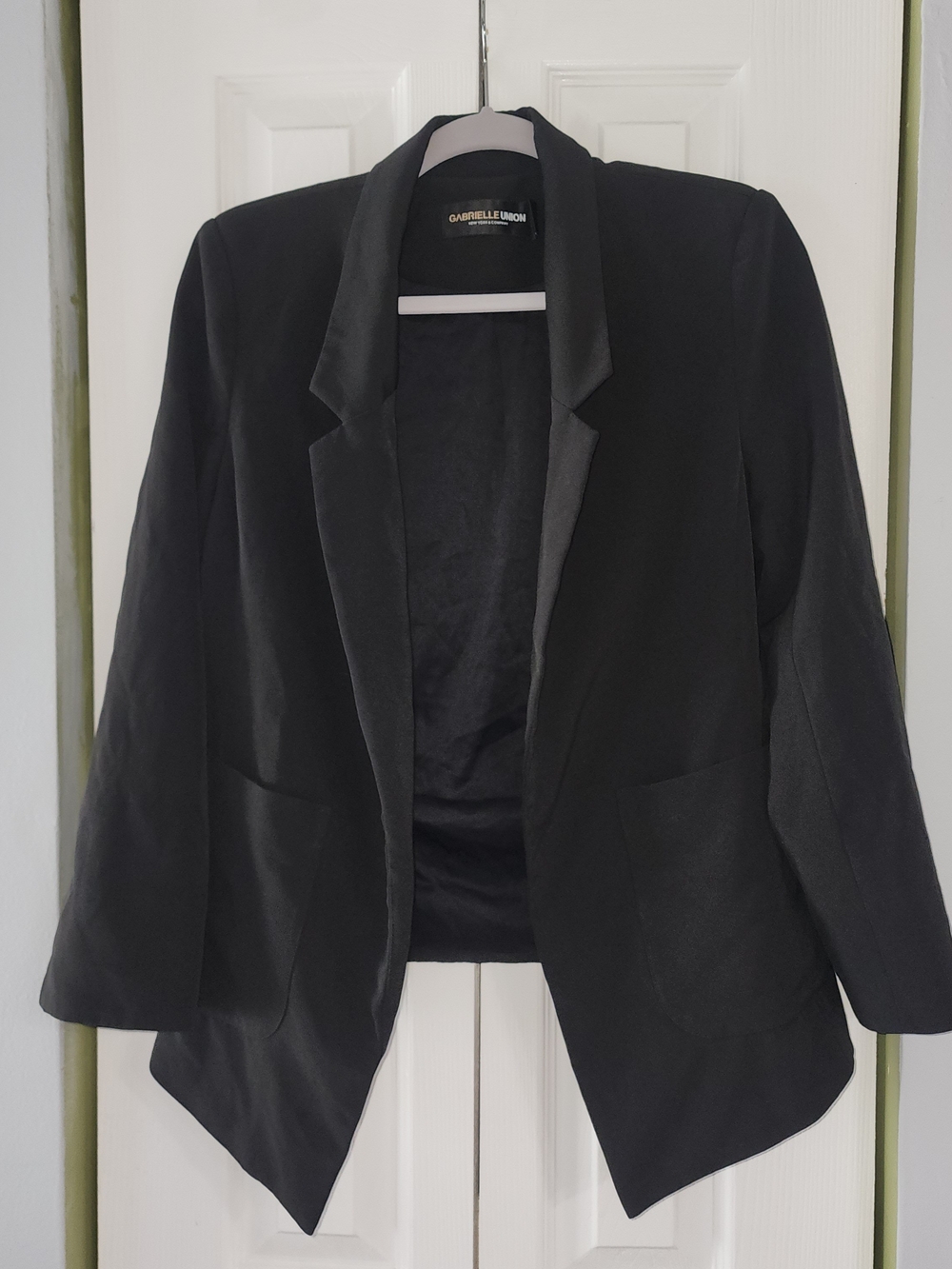 Gabrielle Urbin Black Open-Front Blazer Jacket